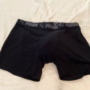 Puma Men's Black Boxer Briefs with Logo Waistband  G